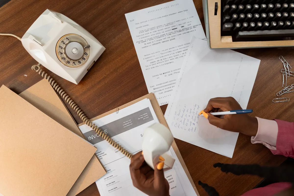 Correspondance professionnelle et documents de démission sur un bureau