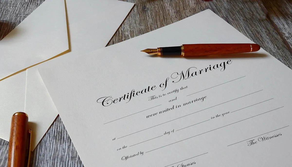 Documents administratifs et contrat posés sur une table d'appartement